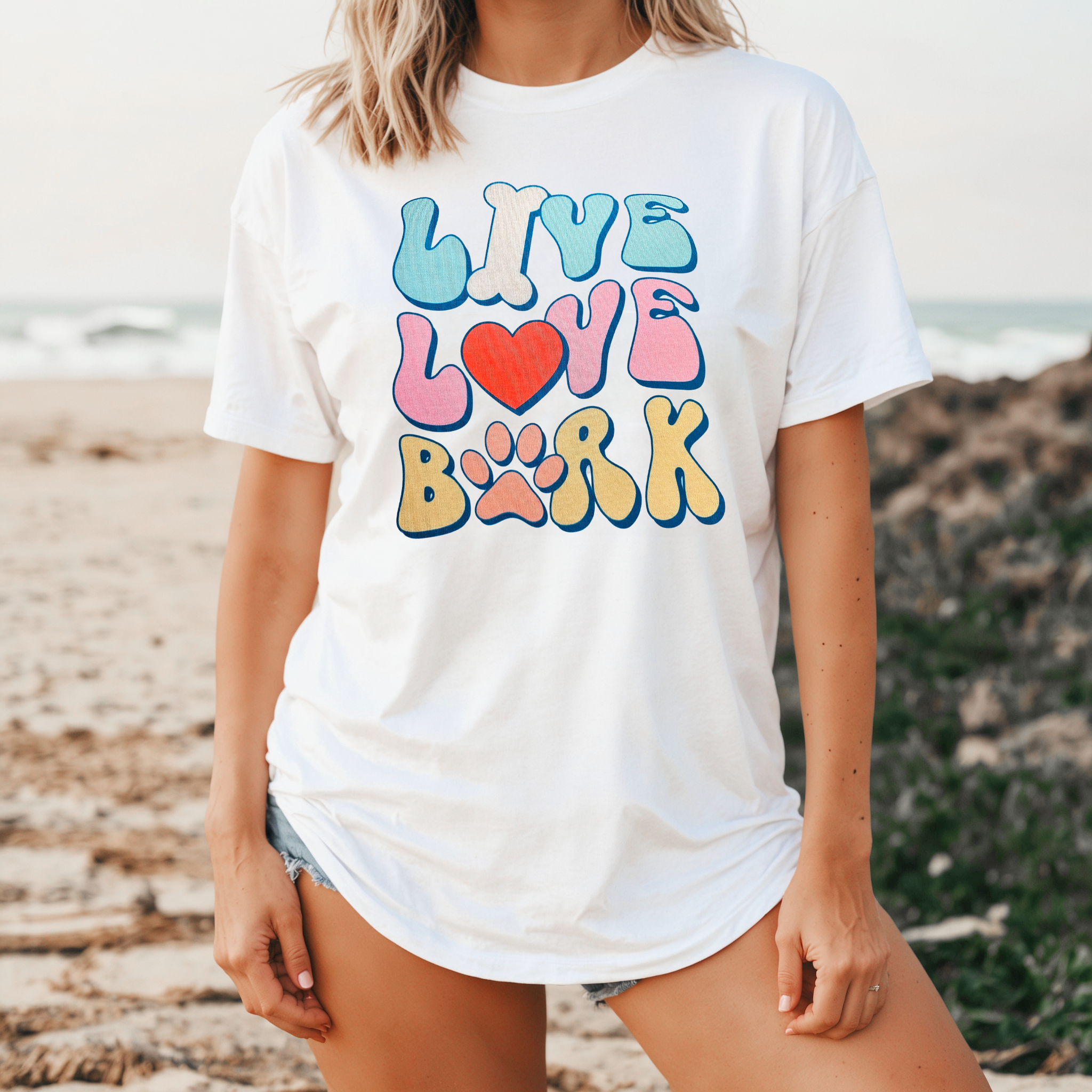 'Live Love Bark' T-Shirt for Women