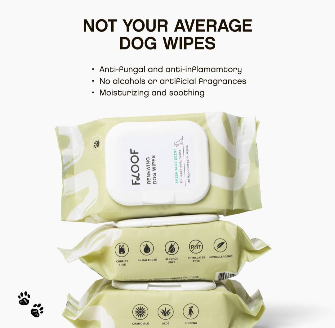 FLOOF Renewing Dog Wipes 30ct
