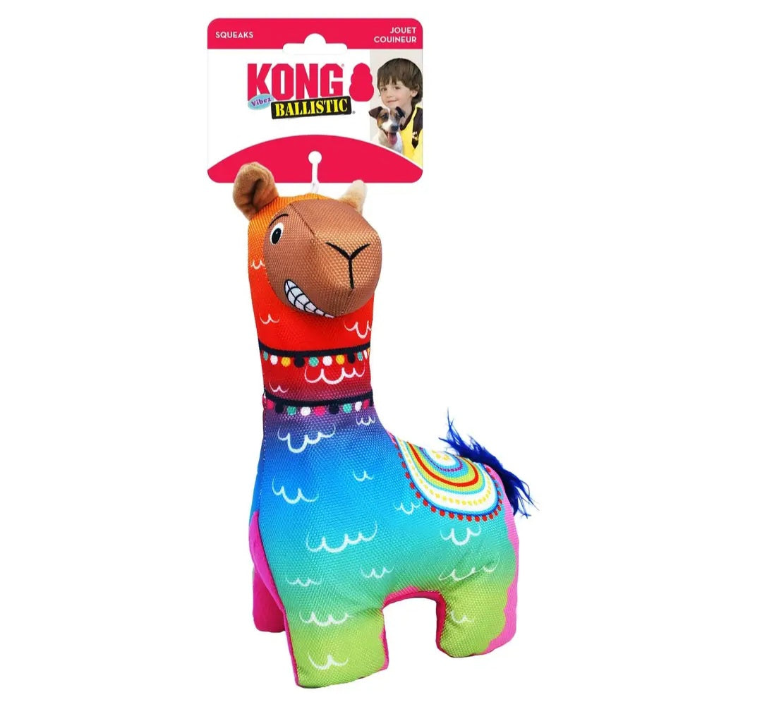 KONG Ballistic Vibez Llama Dog Toy - Assorted