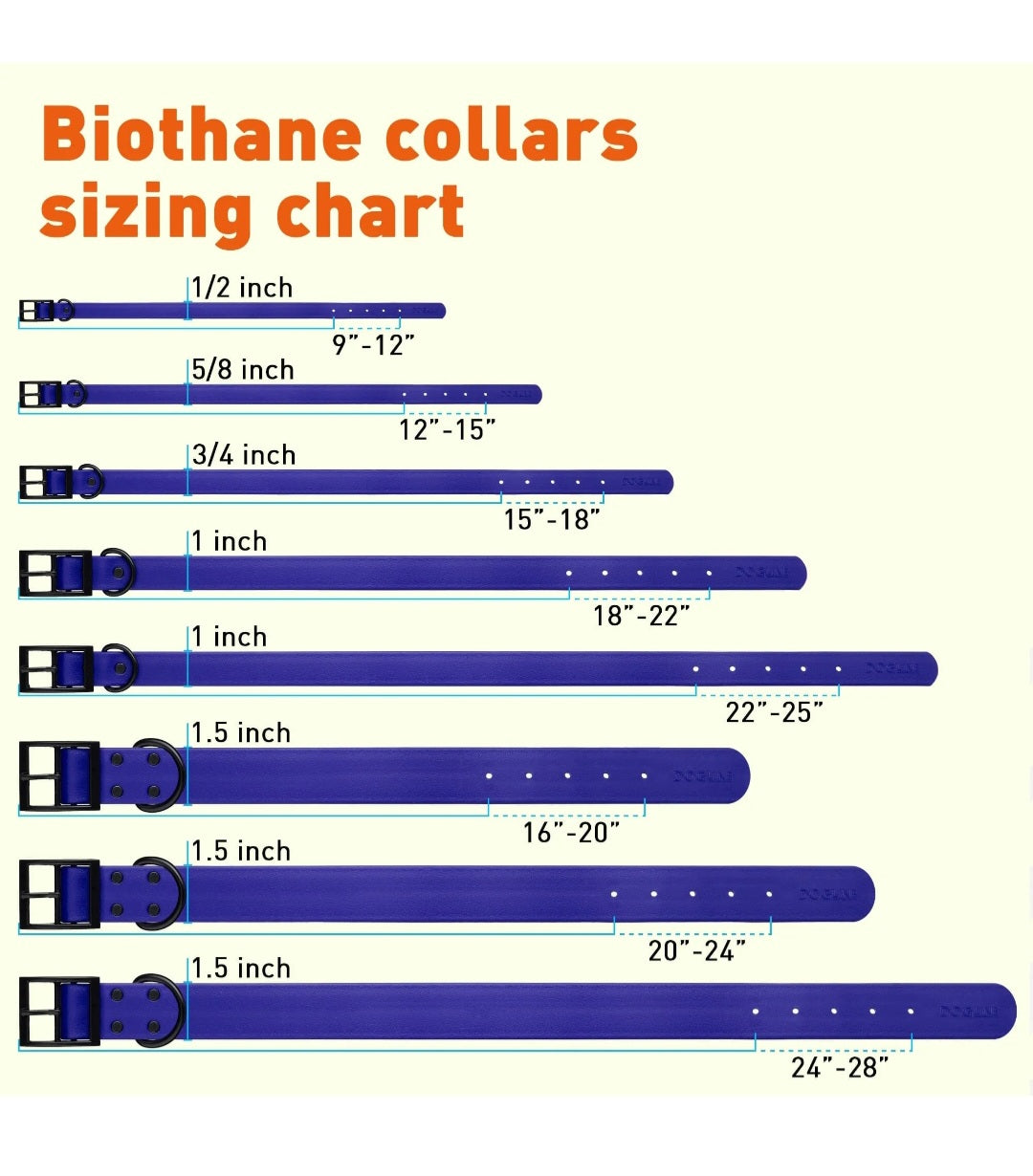 Dogline Biothane Dog Leash 6 ft/ & 1/2" Width
