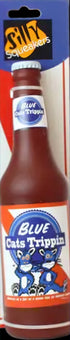 Silly Squeakers Beer Bottle Blue Cats Trippin' Dog Toy