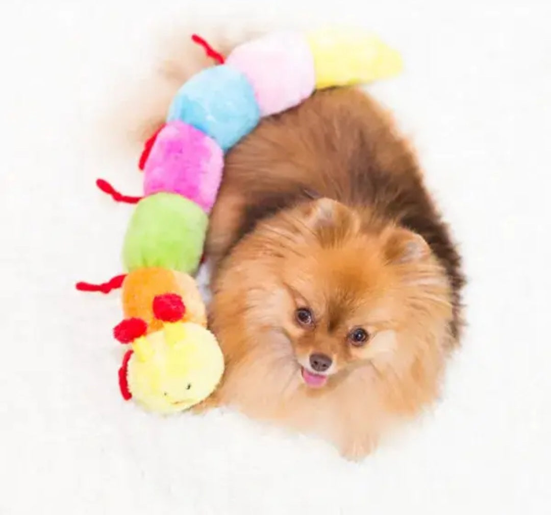 ZippyPaws Caterpillar Dog Toy Large with 7 Squeakers