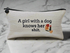 Linen Make Up Bag " A Girl with a Dog "