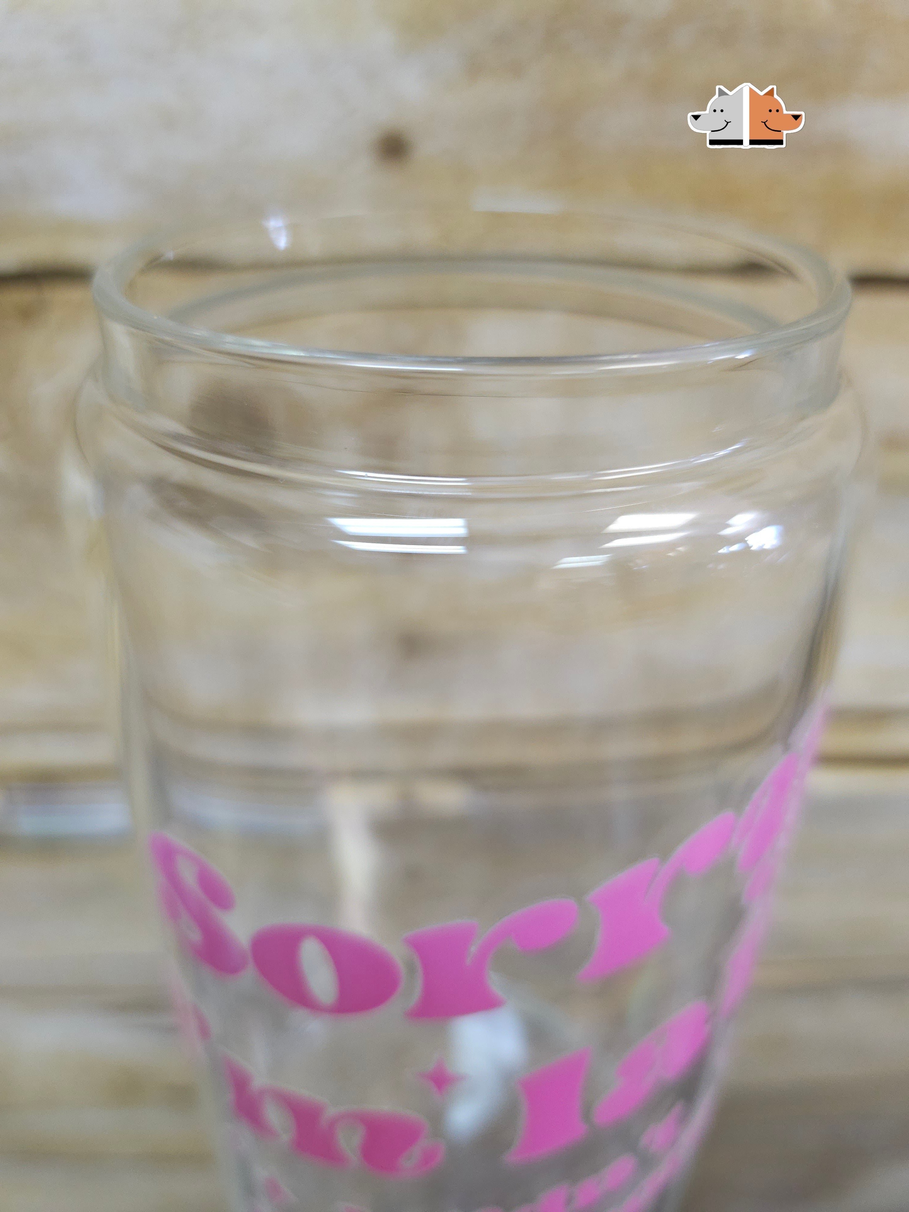 'Sorry I'm late I Didn't' Glass Can with Bamboo Lid & Glass Straw 16 oz