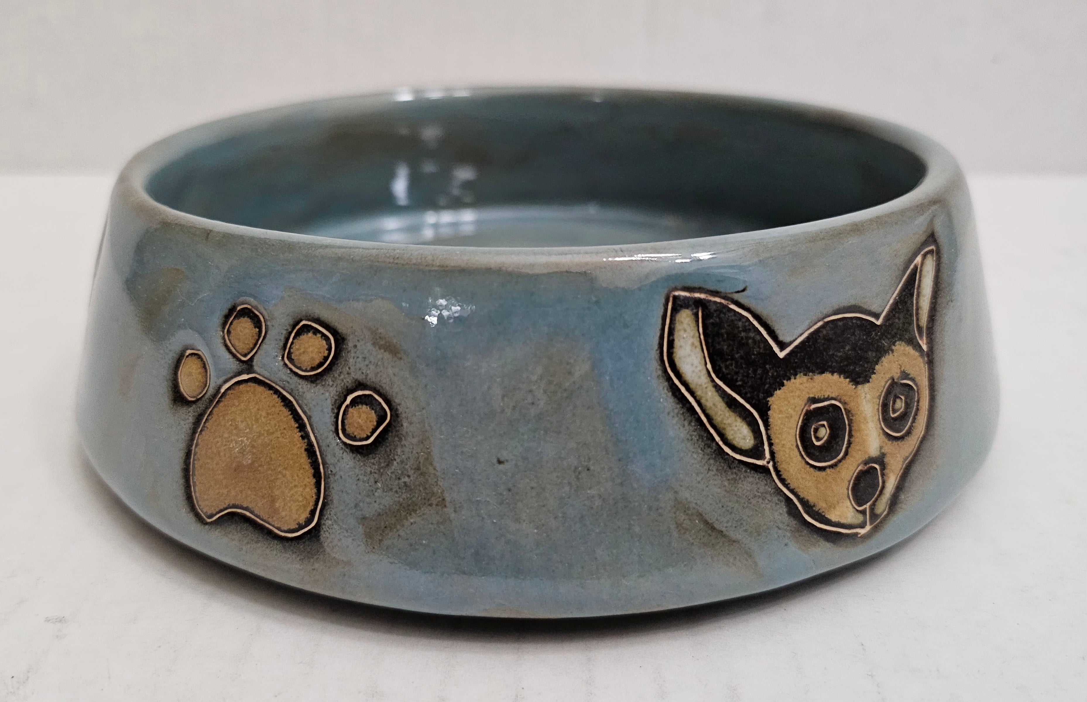 Galleyware Mara Stoneware Dog Dish/Small-16 oz, Green