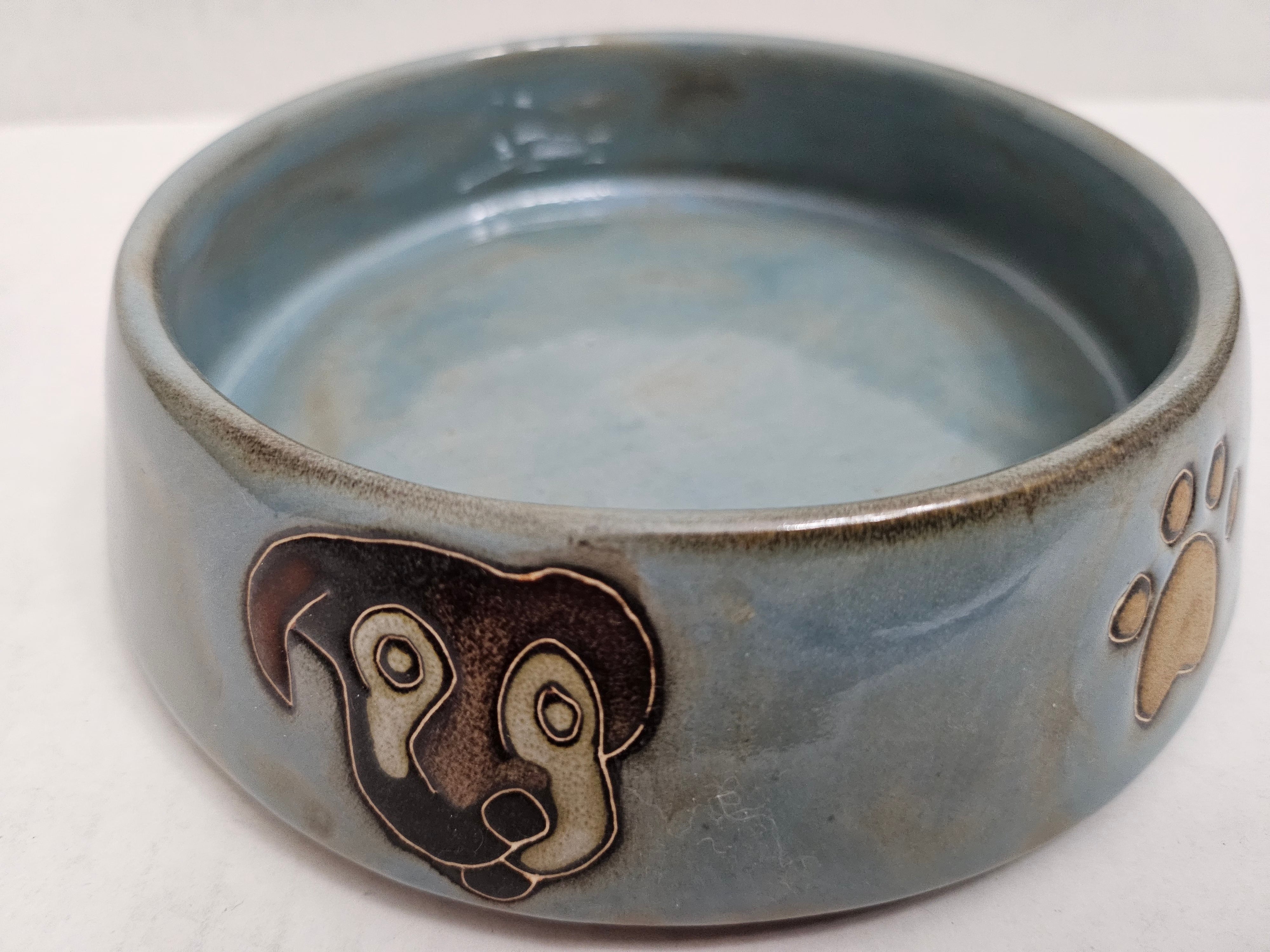 Galleyware Mara Stoneware Dog Dish/Small-16 oz, Green