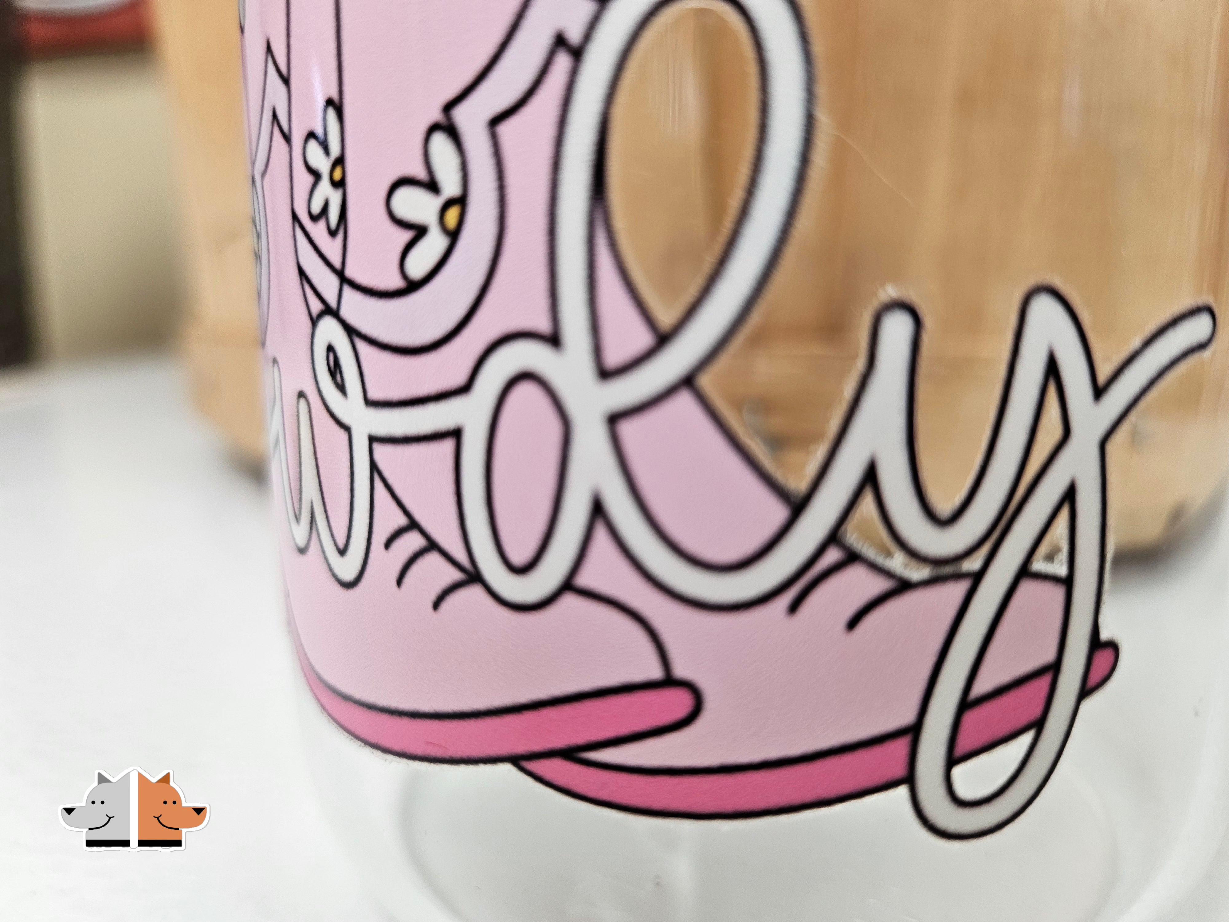 'Howdy' Glass Can with Bamboo Lid & Glass Straw 16 oz