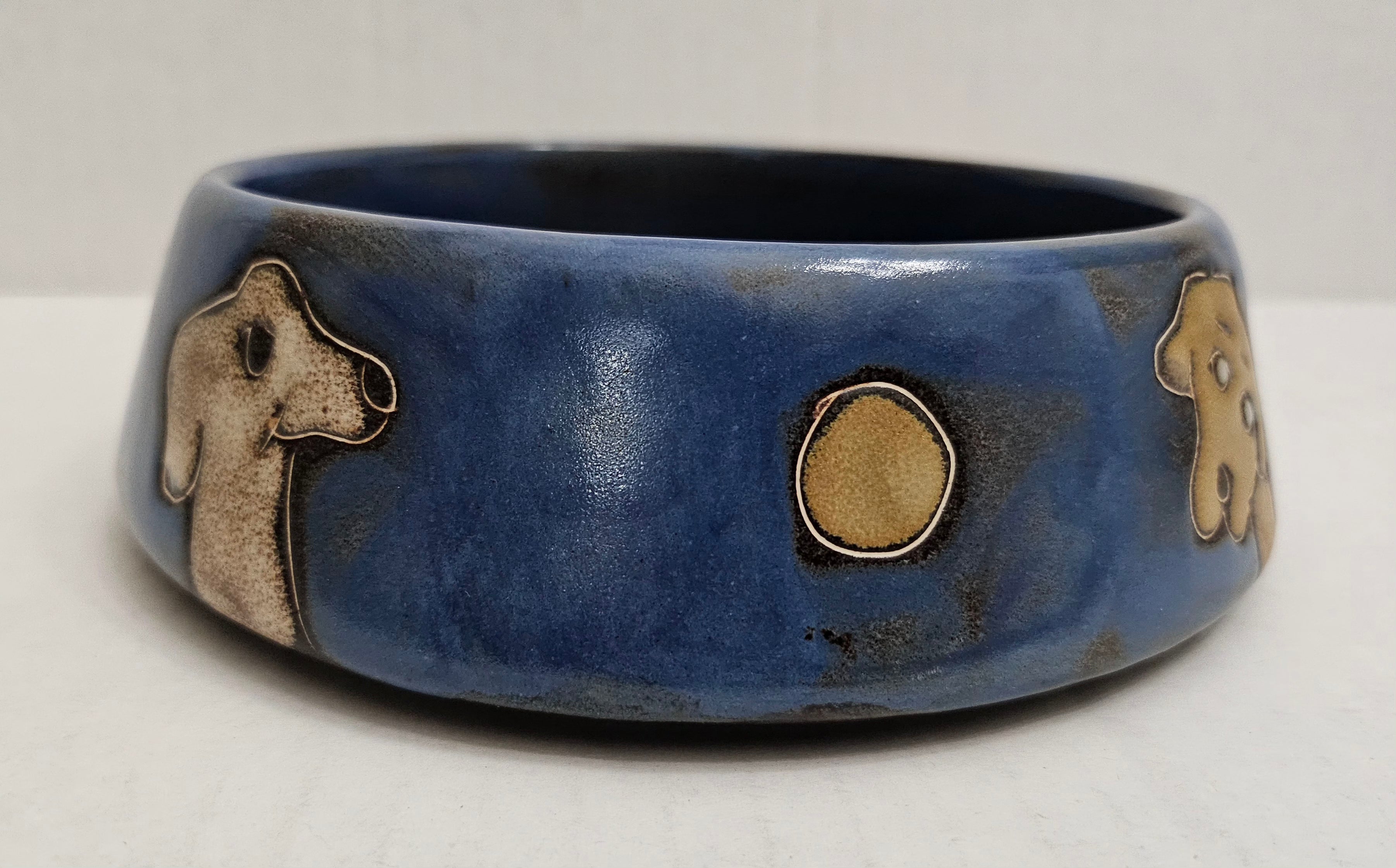 Galleyware Mara Stoneware Dog Dish/Small-16 oz,  Blue