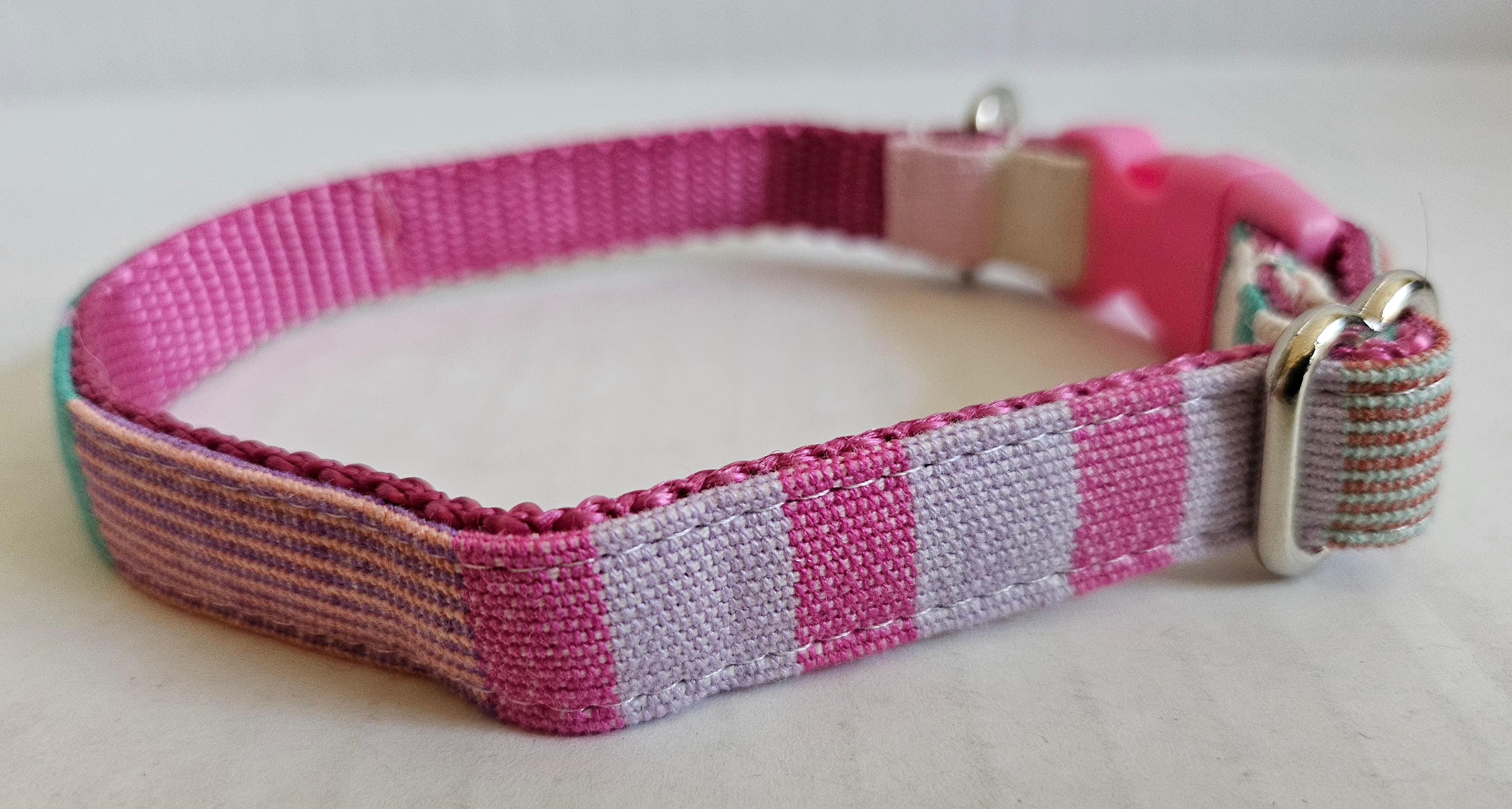 Wag More Pink Aztec Dog Collar Small