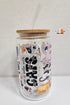 'Life is Better with Cats' Glass Cup with Bamboo Lid & Glass Straw 16 oz