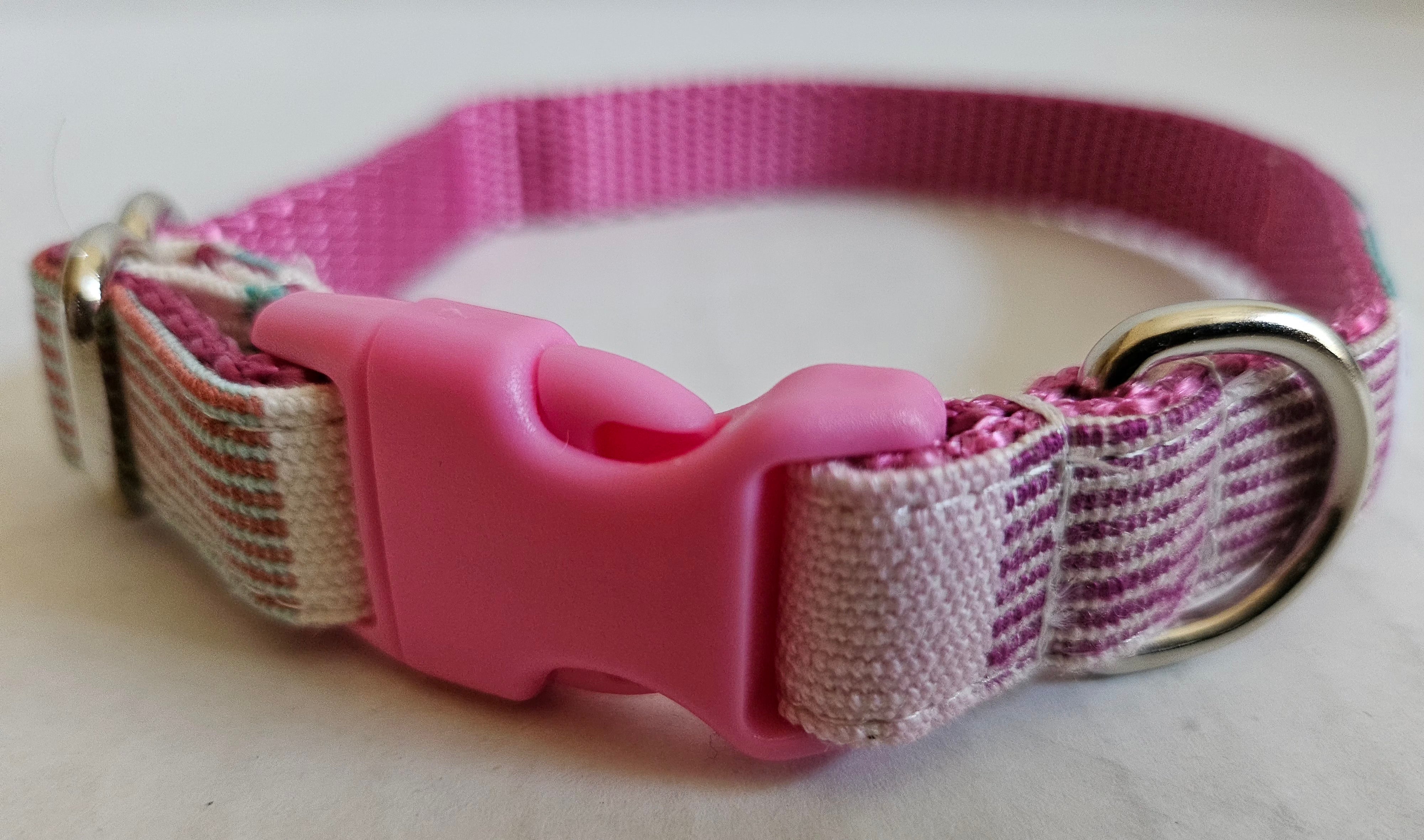 Wag More Pink Aztec Dog Collar Small