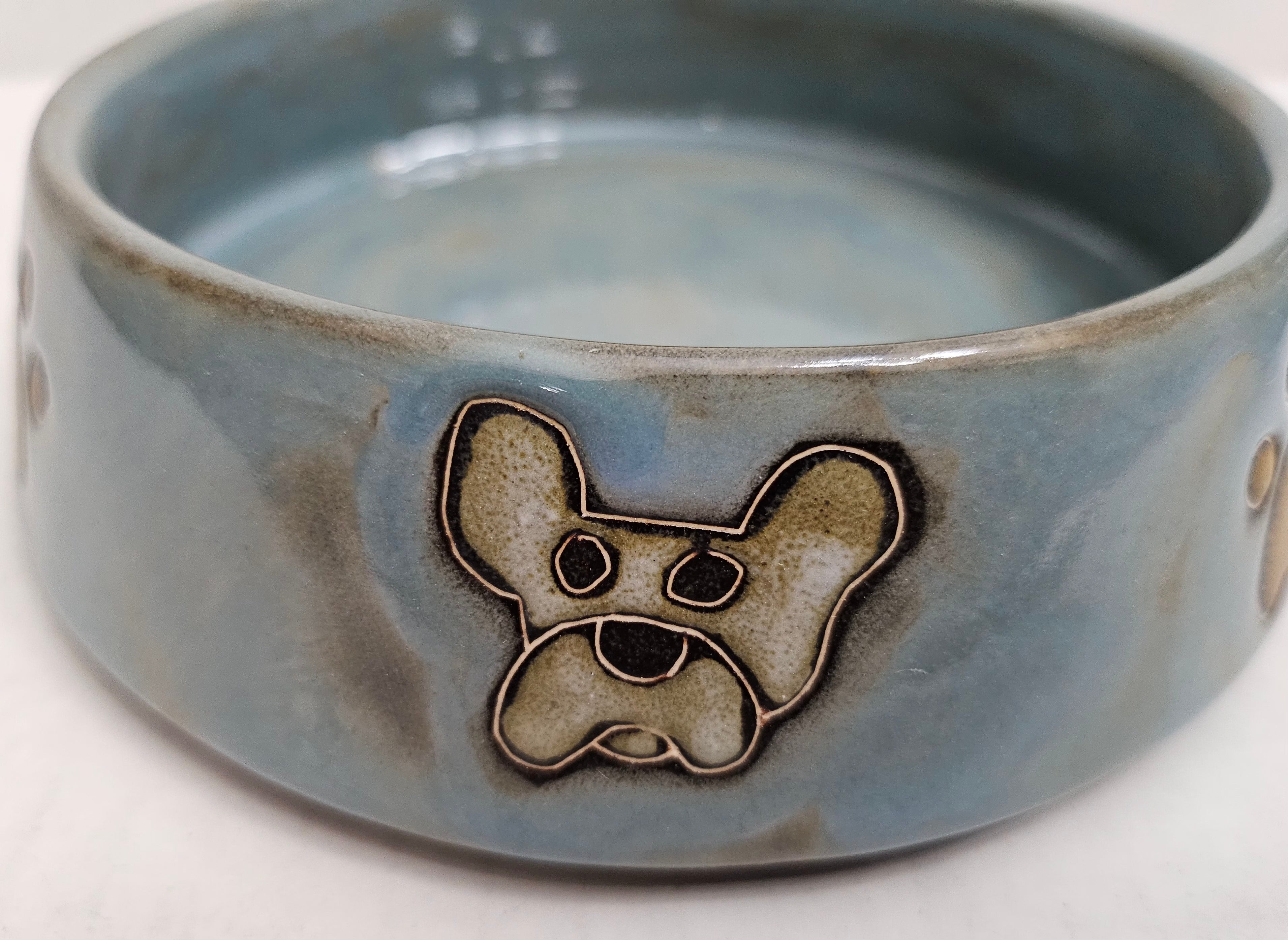 Galleyware Mara Stoneware Dog Dish/Small-16 oz, Green