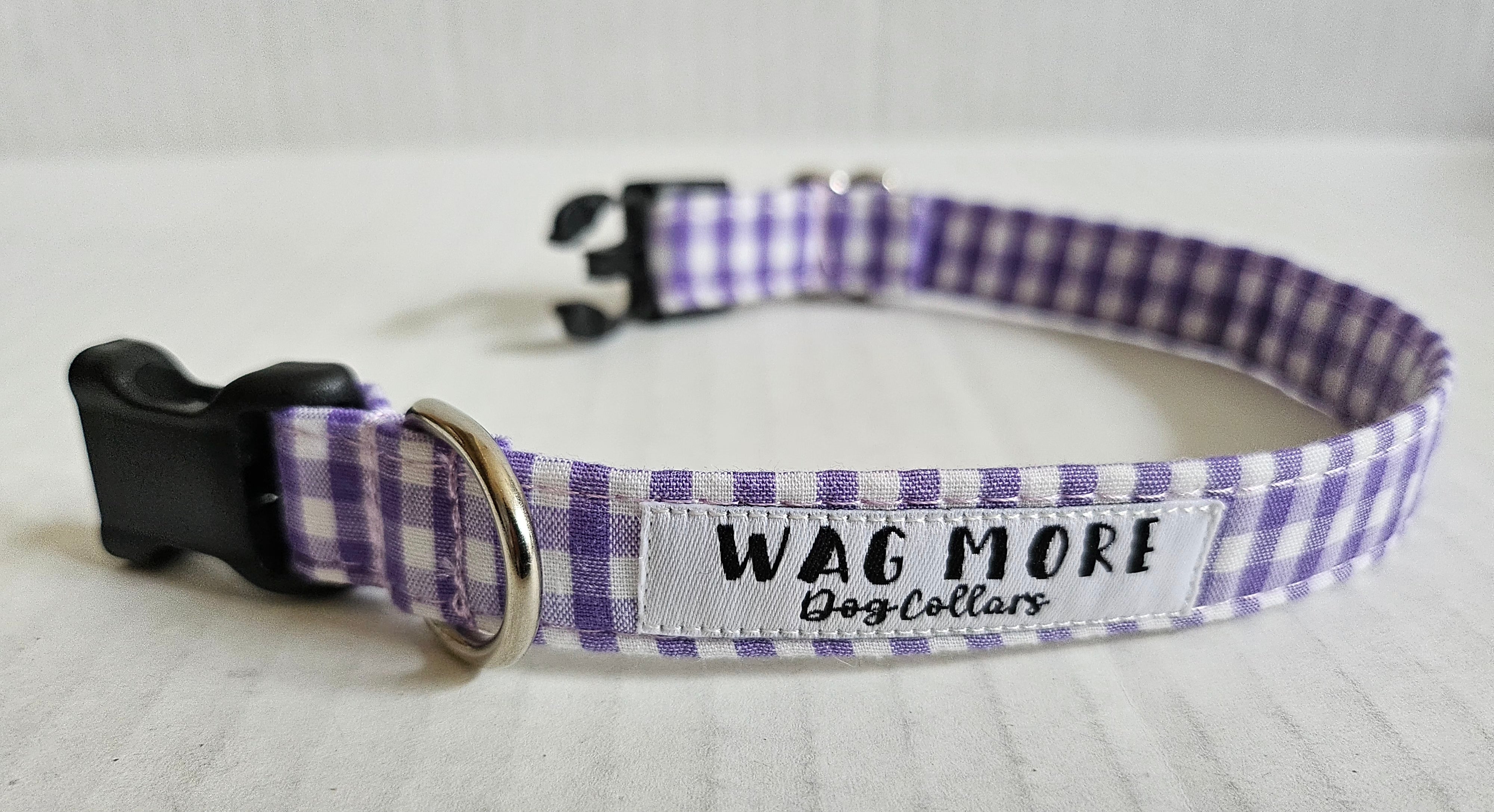 Wag More Gingham Dog Collar Small