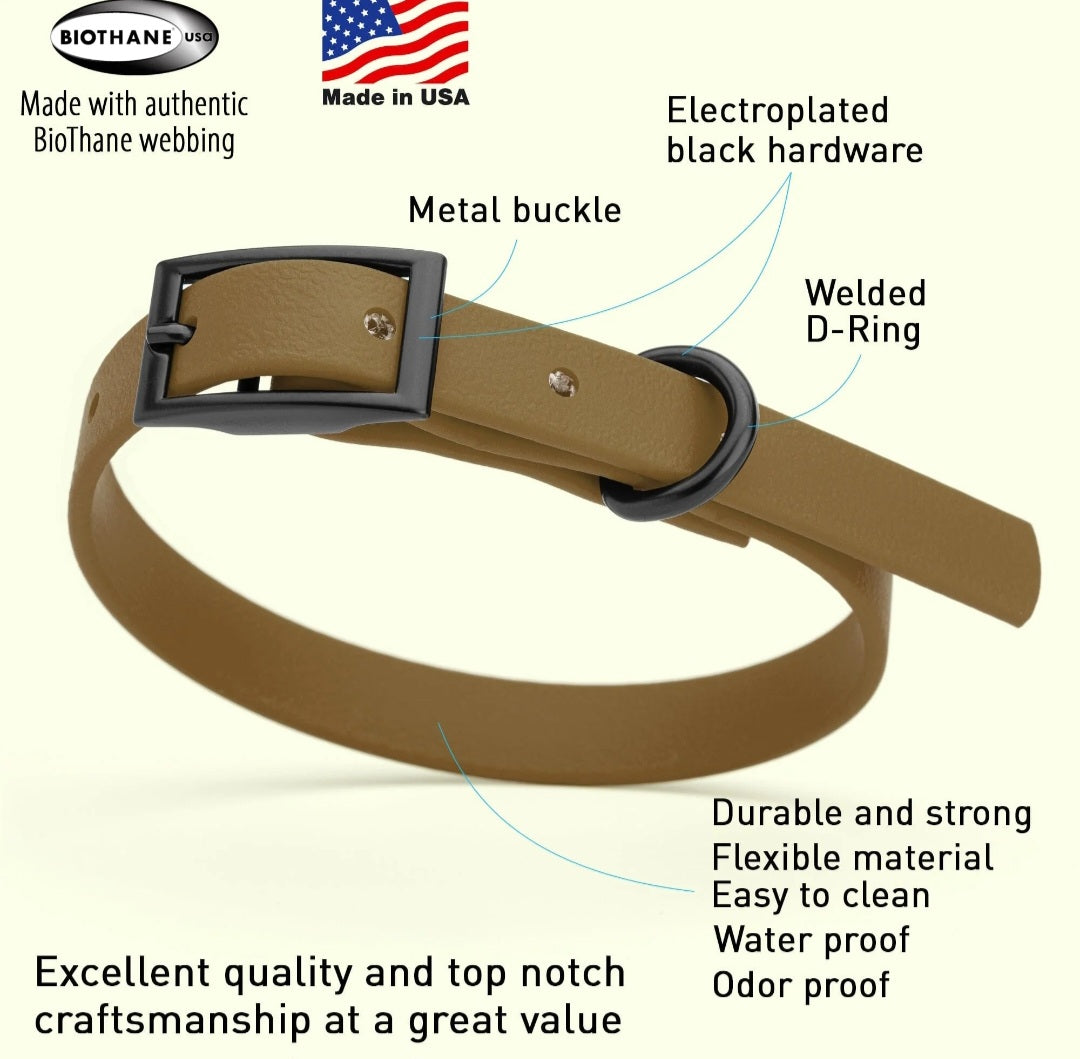 Dogline Biothane Dog Collars/ Small 9"-12"with 1/2" Width