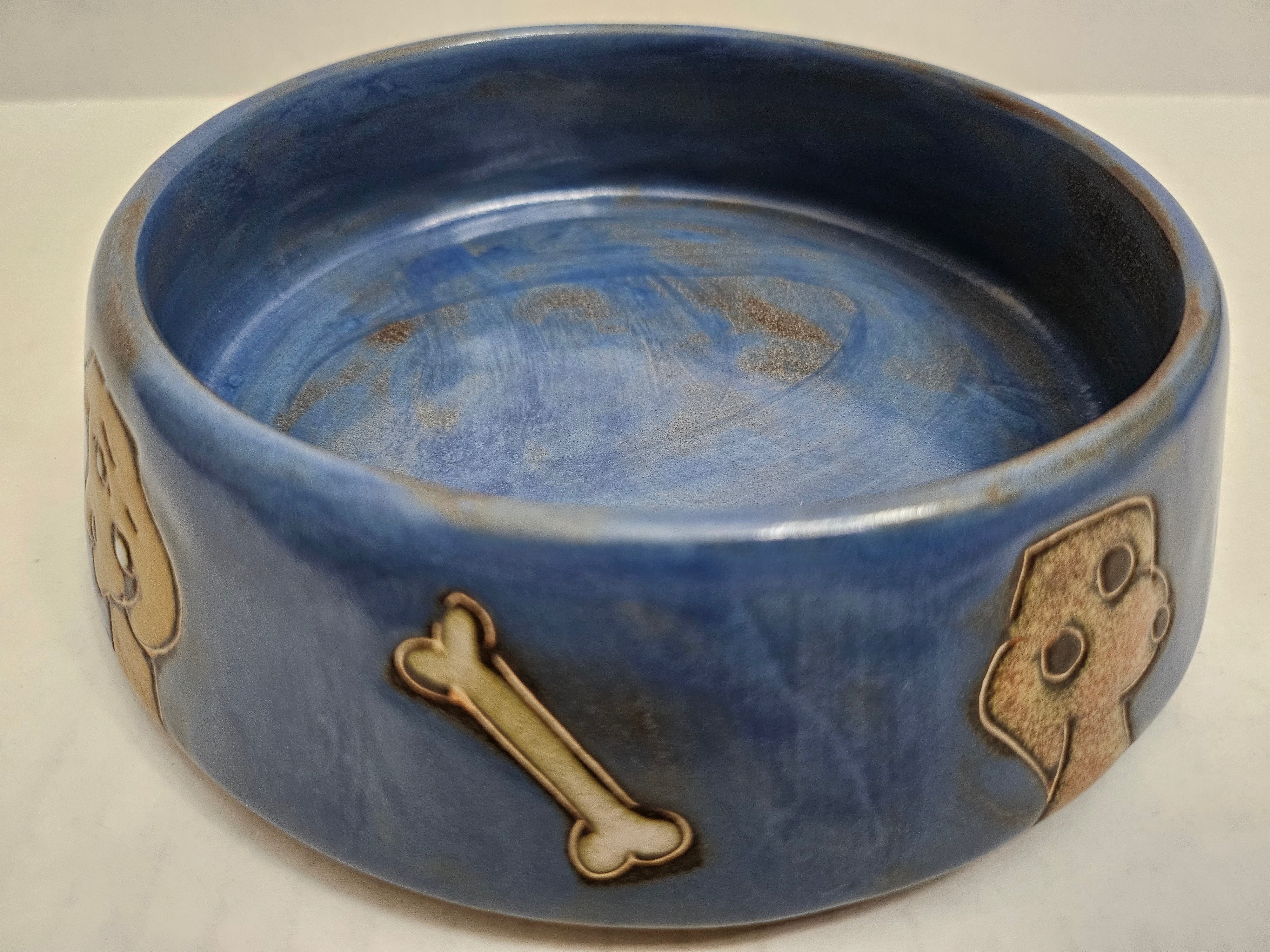 Galleyware Mara Stoneware Dog Dish/Small-16 oz,  Blue
