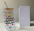 'My Dog Knows What's in the Mystery Drink' Glass Can with Bamboo Lid & Glass Straw 16 oz