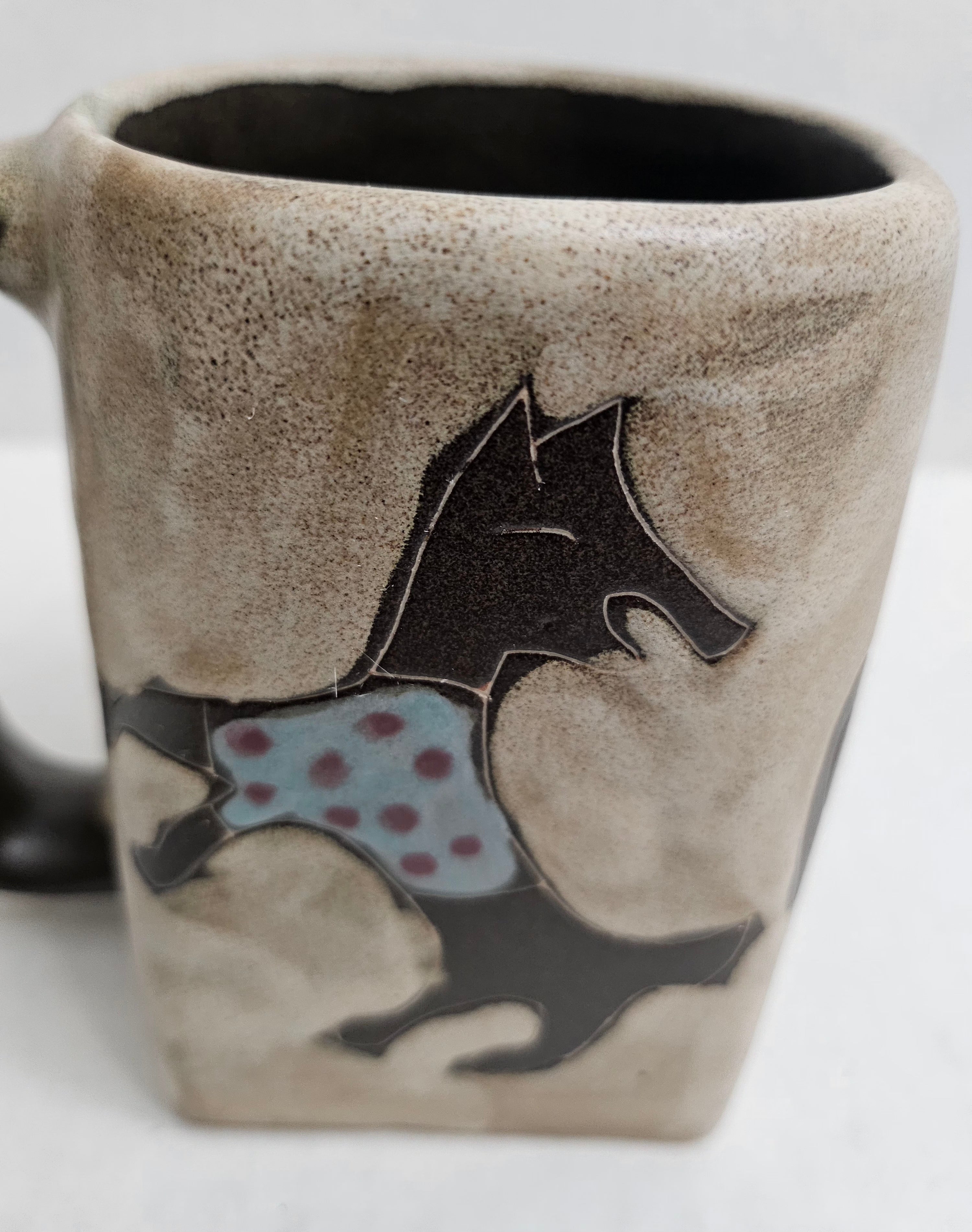 Galleyware Mara Stoneware Square Dog Mug 16oz