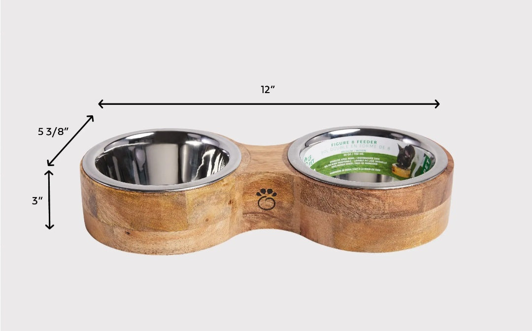 GF Pet Mango Wood Dog Bowl Double