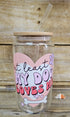 'At least My Dog Loves Me' Glass Can with Bamboo Lid & Glass Straw 16 oz