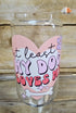 'At least My Dog Loves Me' Glass Can with Bamboo Lid & Glass Straw 16 oz