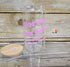 'Sorry I'm late I Didn't' Glass Can with Bamboo Lid & Glass Straw 16 oz