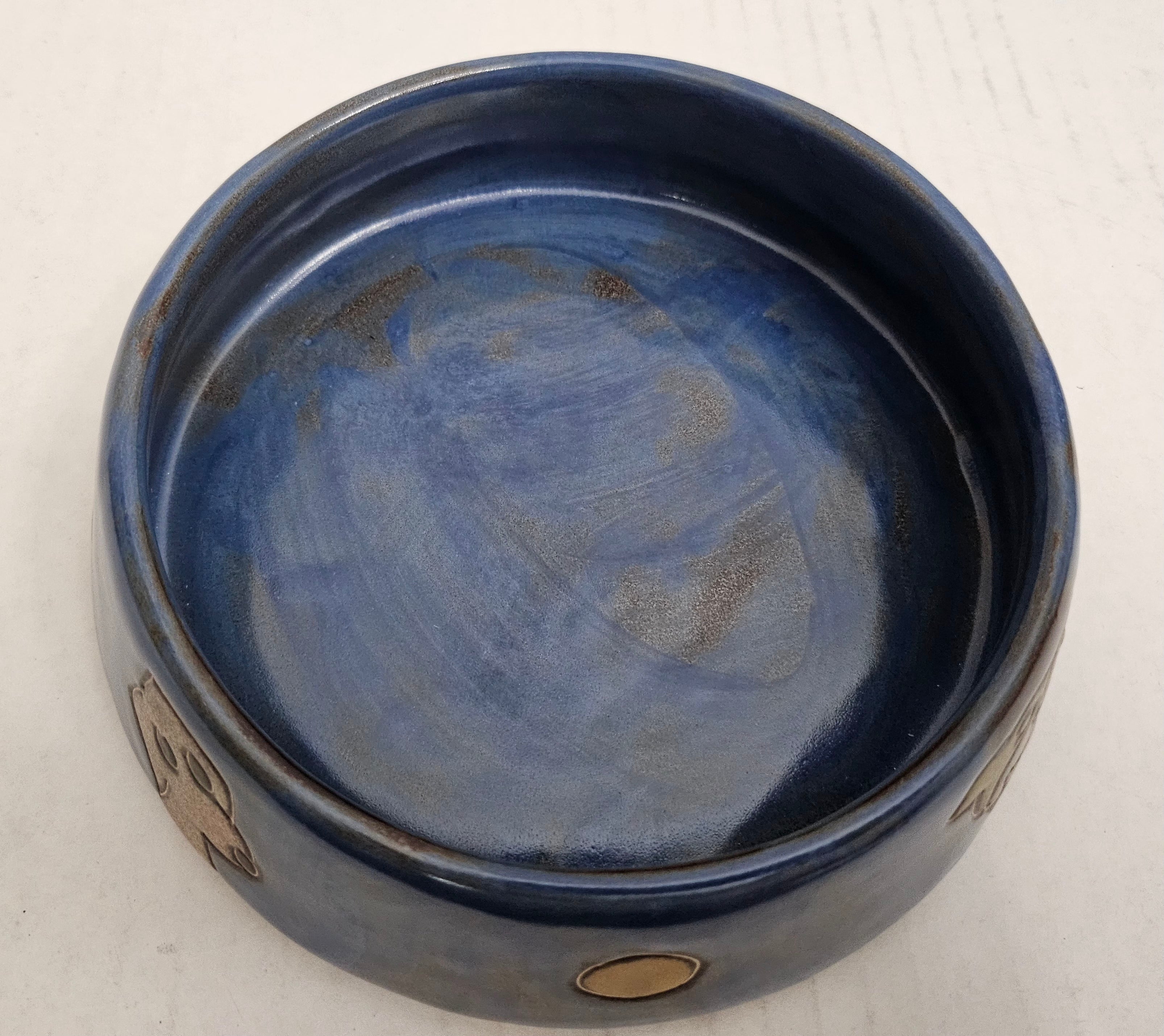Galleyware Mara Stoneware Dog Dish/Small-16 oz,  Blue
