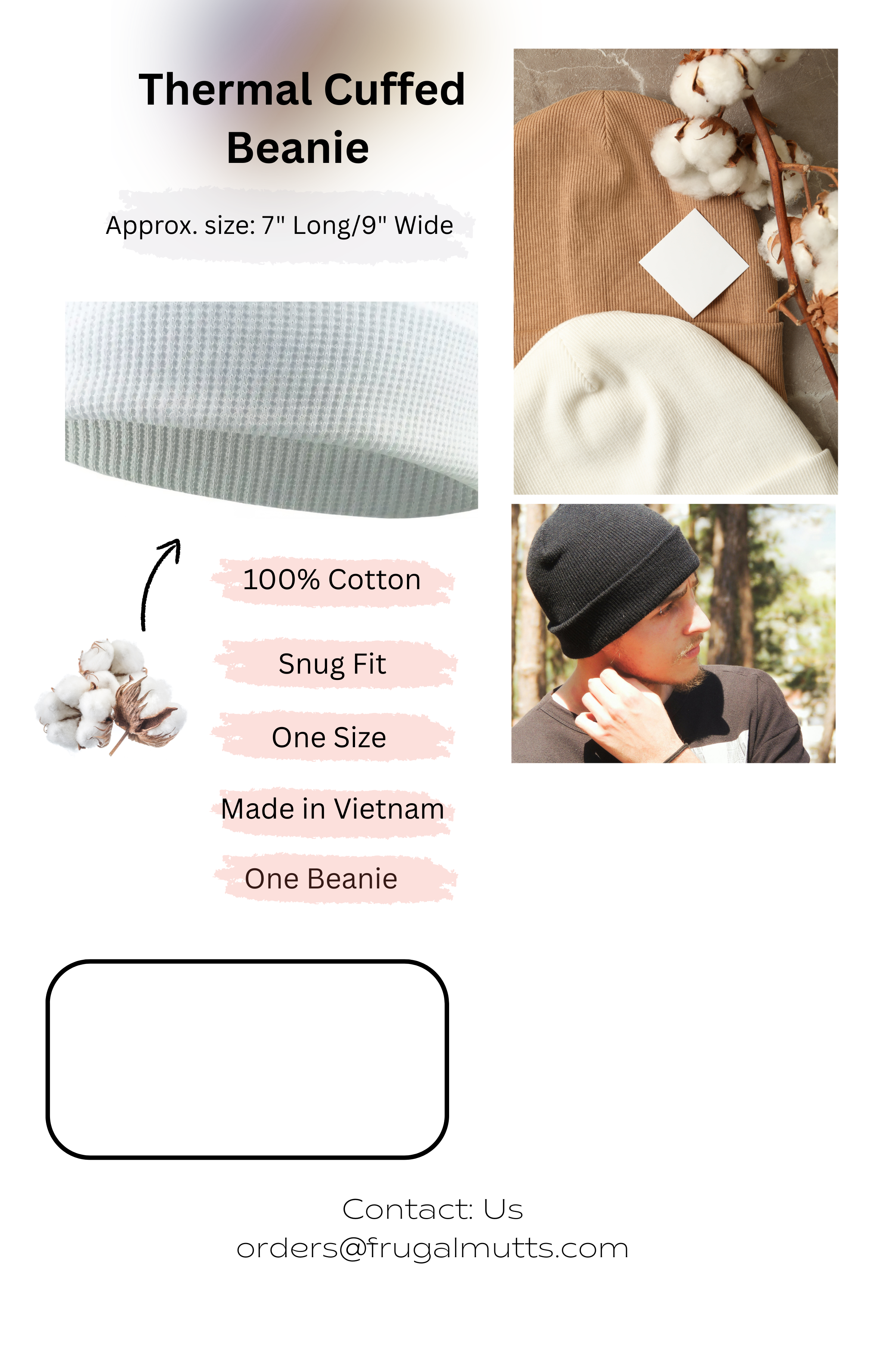 Dog Lover's Thermal Beanie, Gray
