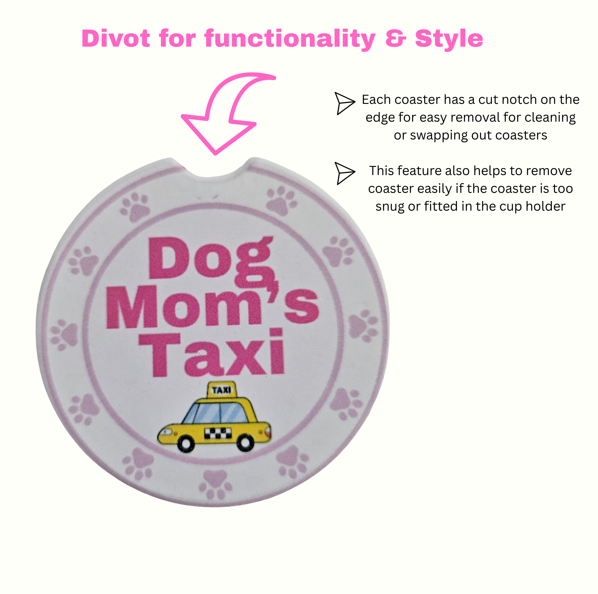 Car Coaster 'Dog Mom's Taxi'