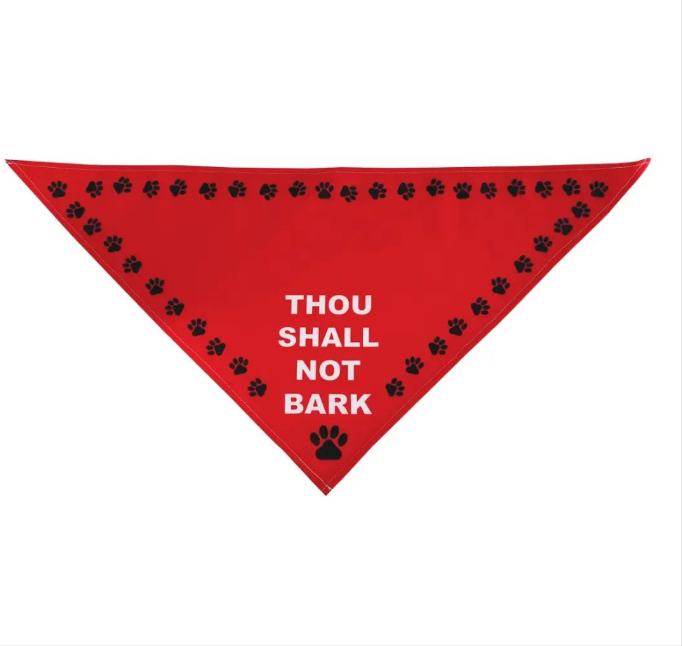 Dog Bandana 'Thou Shalt Not Bark'