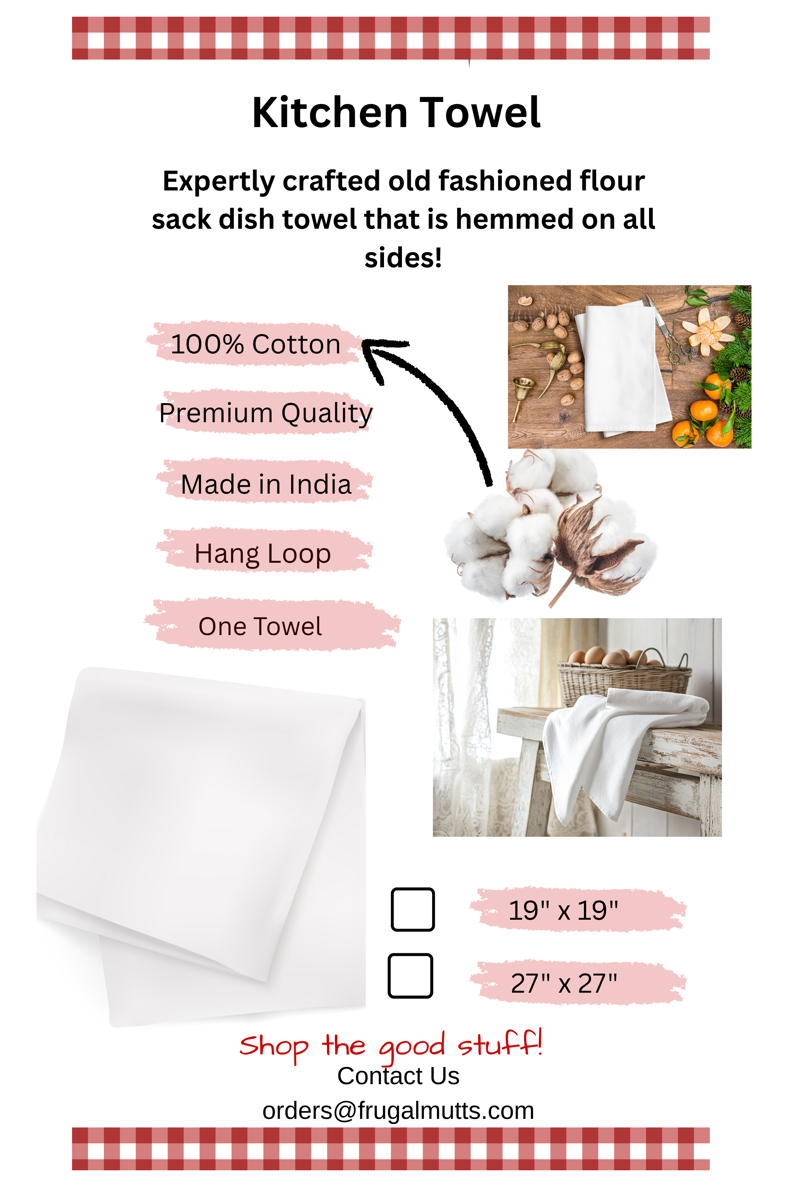 Kitchen Flour Sack Tea Towel 27" X 27" | Blue Dog Bone