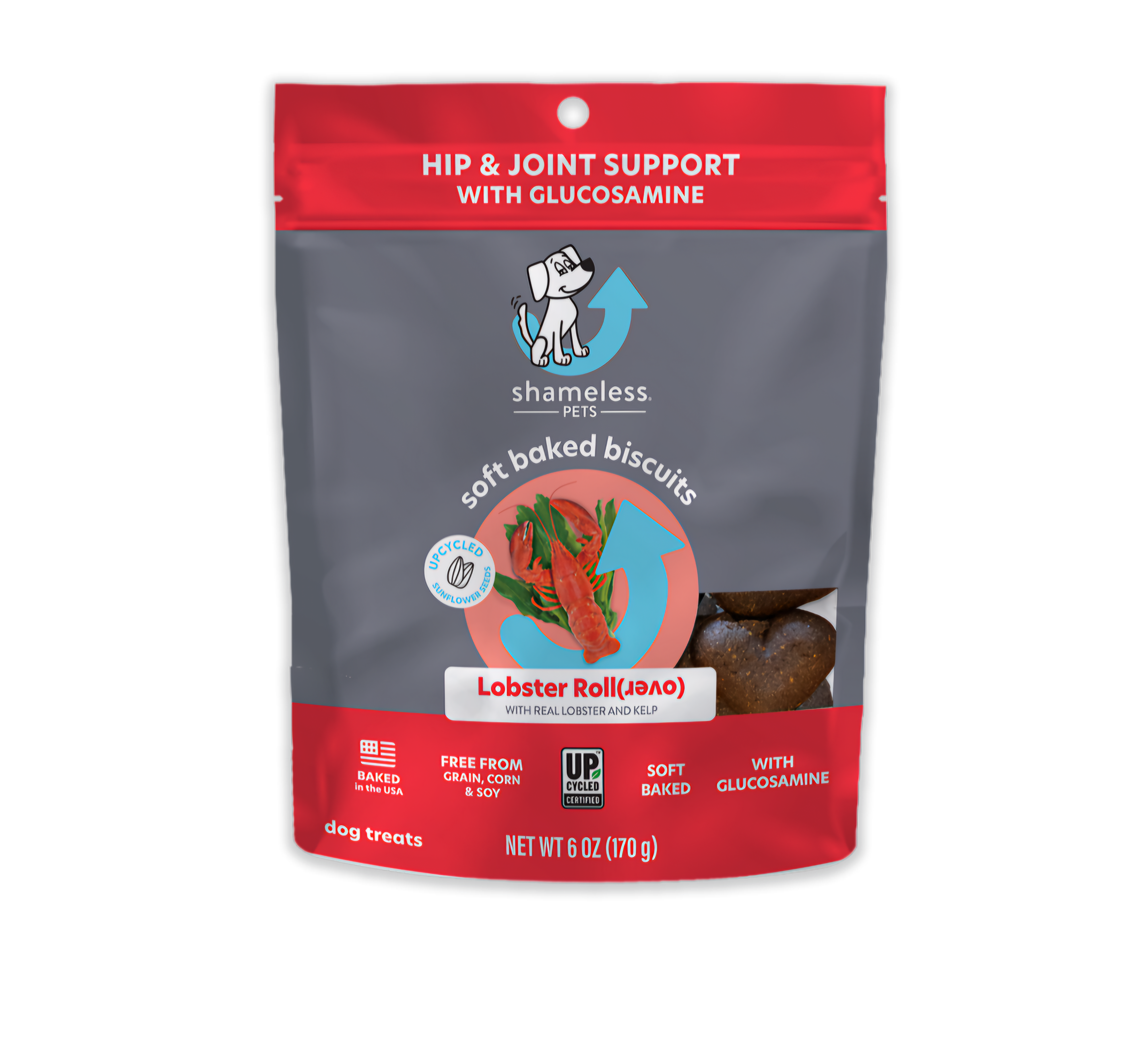 Shameless Pets Lobster Roll (Over) Soft Baked Dog Treats | 6 oz