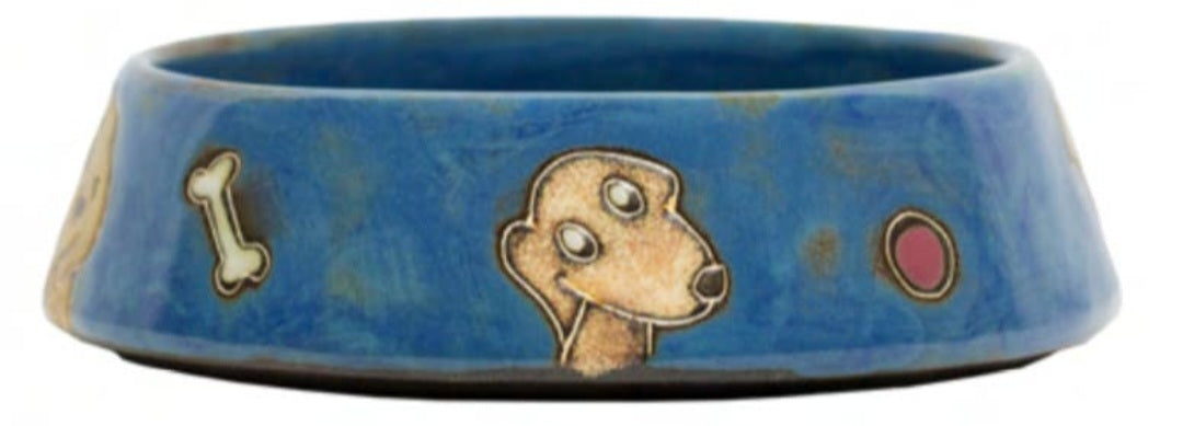 Galleyware Mara Stoneware Dog Dish/Small-16 oz,  Blue