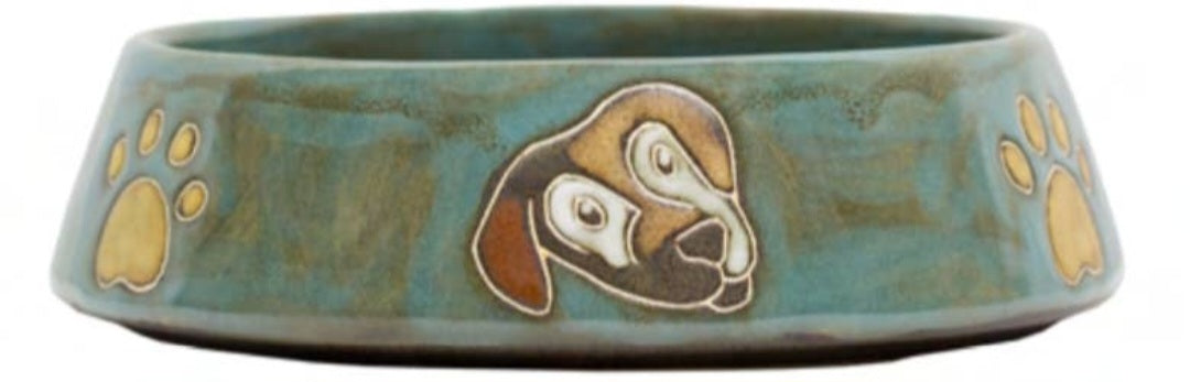 Galleyware Mara Stoneware Dog Dish/Small-16 oz, Green