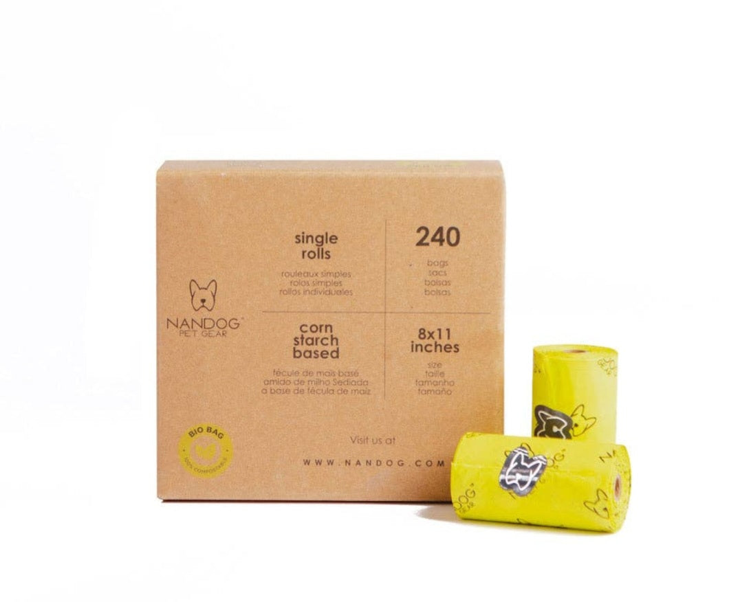 Nandog 100% Bio Poop bags-16 Rolls 240 ct.