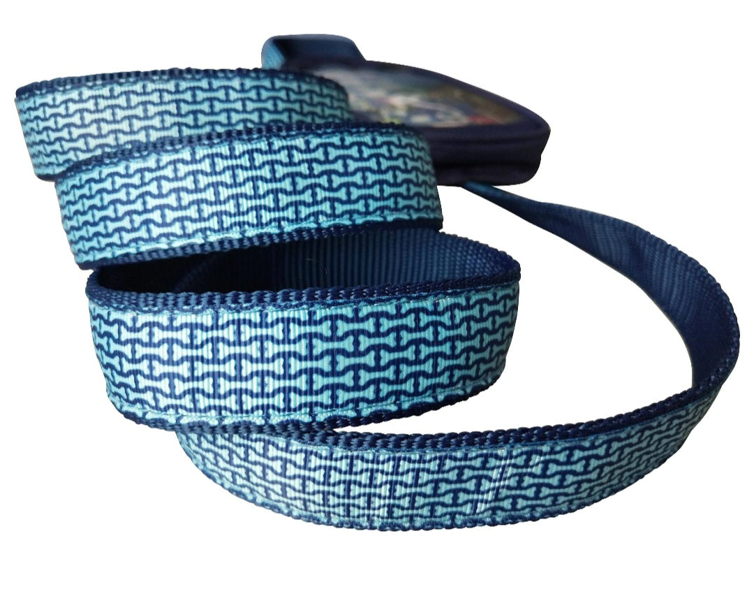 Soggy Doggy No-Pockets Decorative Leash-Light Blue/Navy