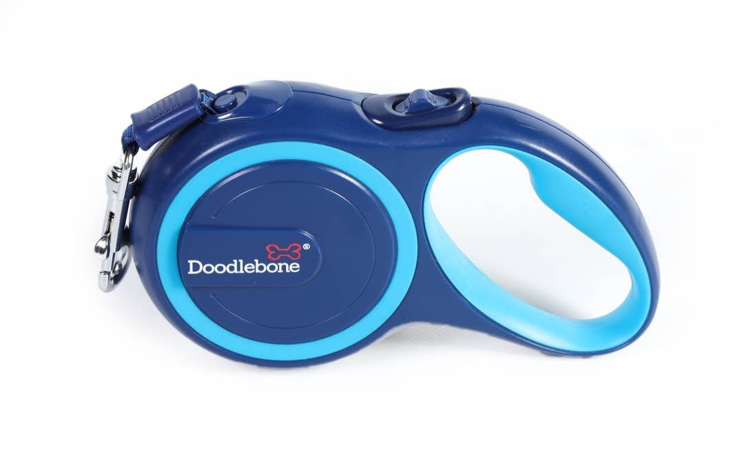 Doodlbone Retractable Leash Sapphire/Aqua- 2 Sizes