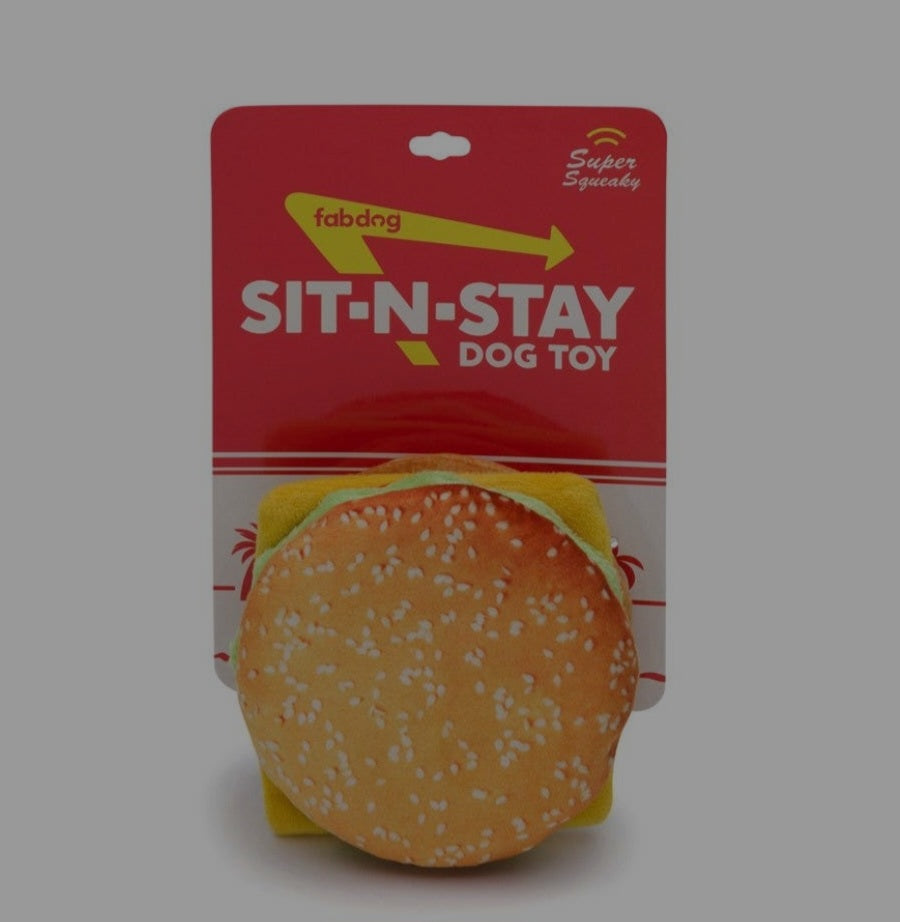 Fabdog Sit N Stay Cheeseburger Toy