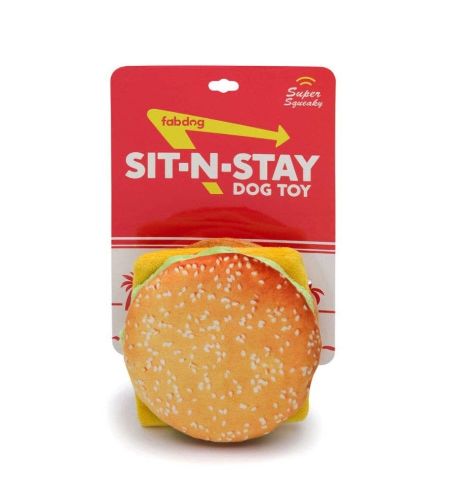 Fabdog Sit N Stay Cheeseburger Toy