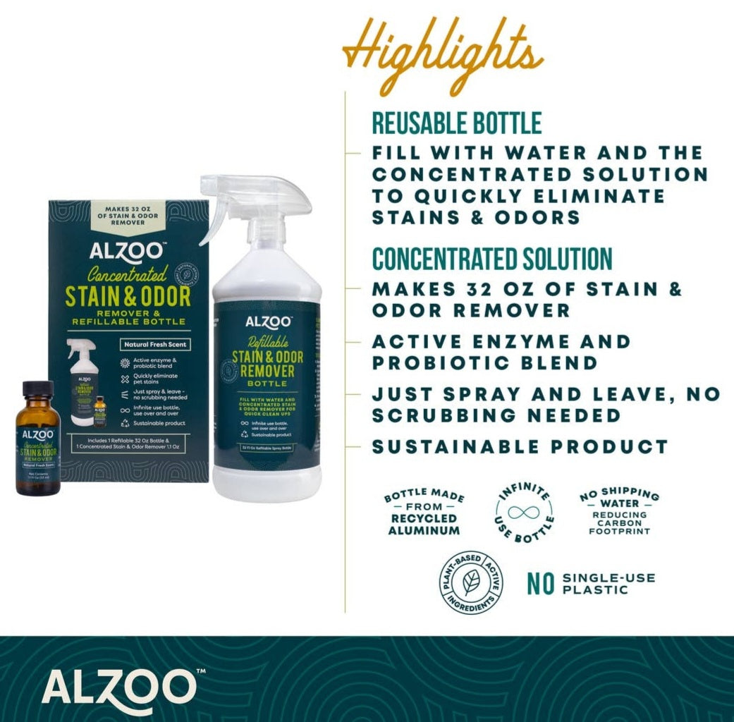 ALZOO Concentrated Stain & Odor Remover Bundle Bottle