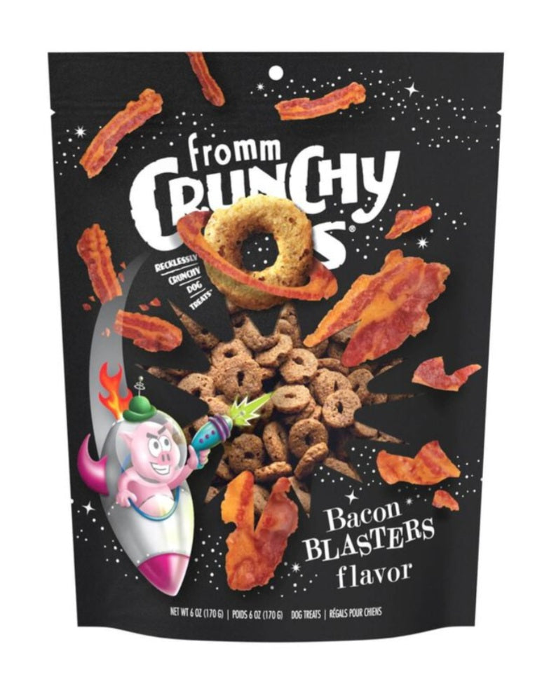 Fromm Crunchy Os Bacon Blasters Flavor Dog Treats 6 oz