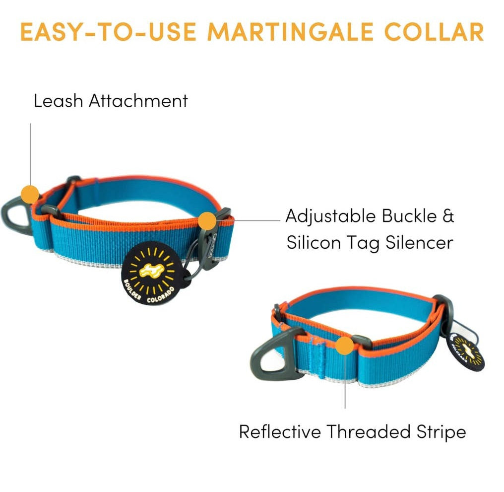 OllyDog Martingale Mesa Dog Collar Air Blue