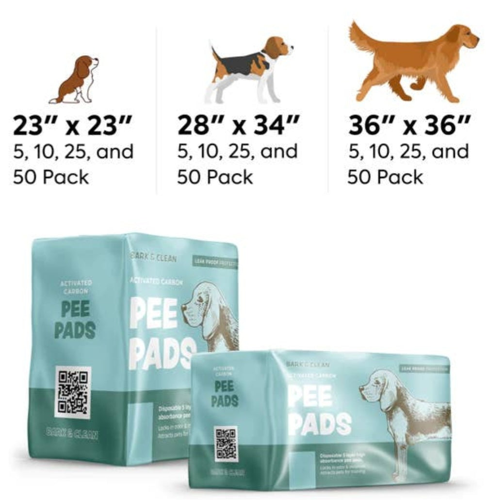 Chew + Heal's Bark & Clean Travel Size Dog Pee Pads- 10 Ct.| 2 sizes