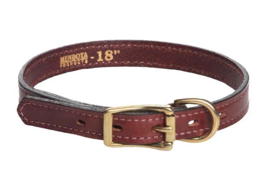 Mendota Pet Standard Leather Collars | Chesnut