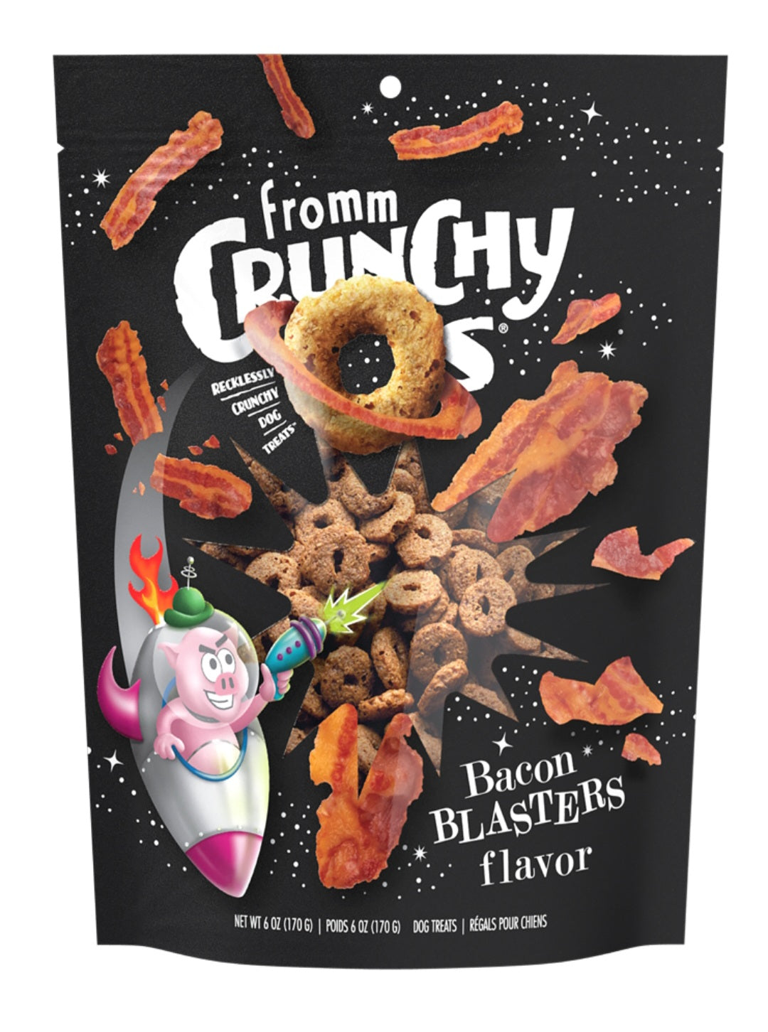 Fromm Crunchy O's Bacon Blasters Flavor Dog Treats 6 oz