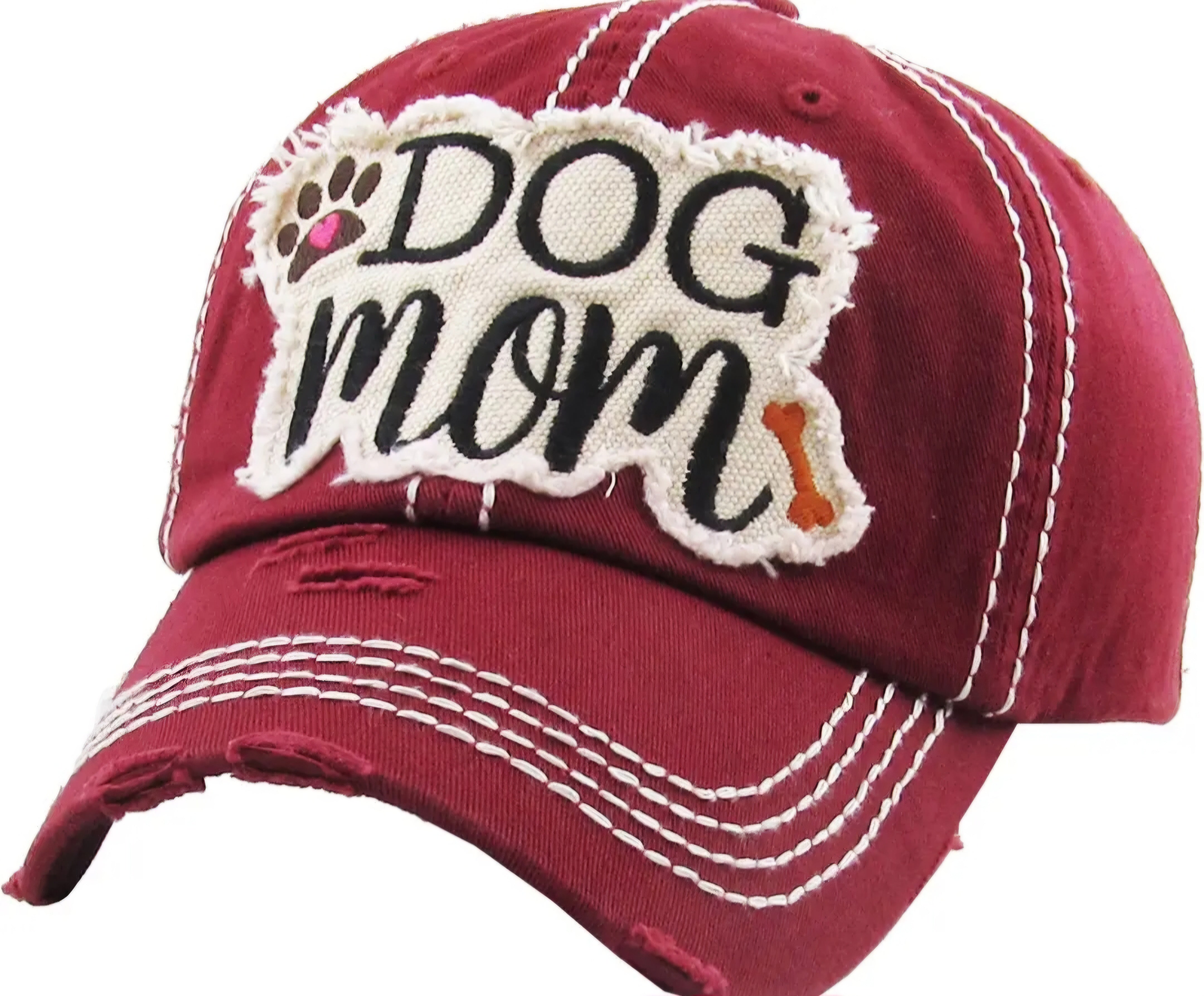 KBETHOS Dog Mama Vintage Ball Cap| Red