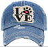 KBETHOS Paw Love Vintage Ball Cap| Denim Blue