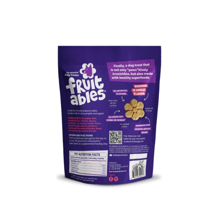 Fruitables Baked Pumpkin and Apple Flavor Dog Treats 7 oz