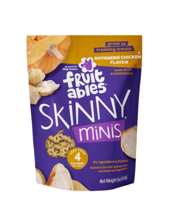 Fruitables Skinny Minis Rotessorie Chicken Flavor Dog Treats 5 oz