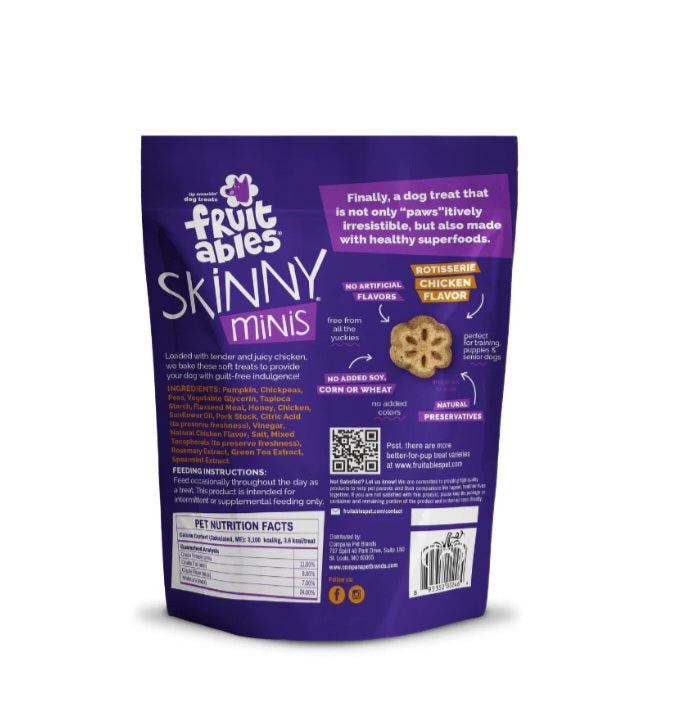 Fruitables Skinny Minis Rotessorie Chicken Flavor Dog Treats 5 oz