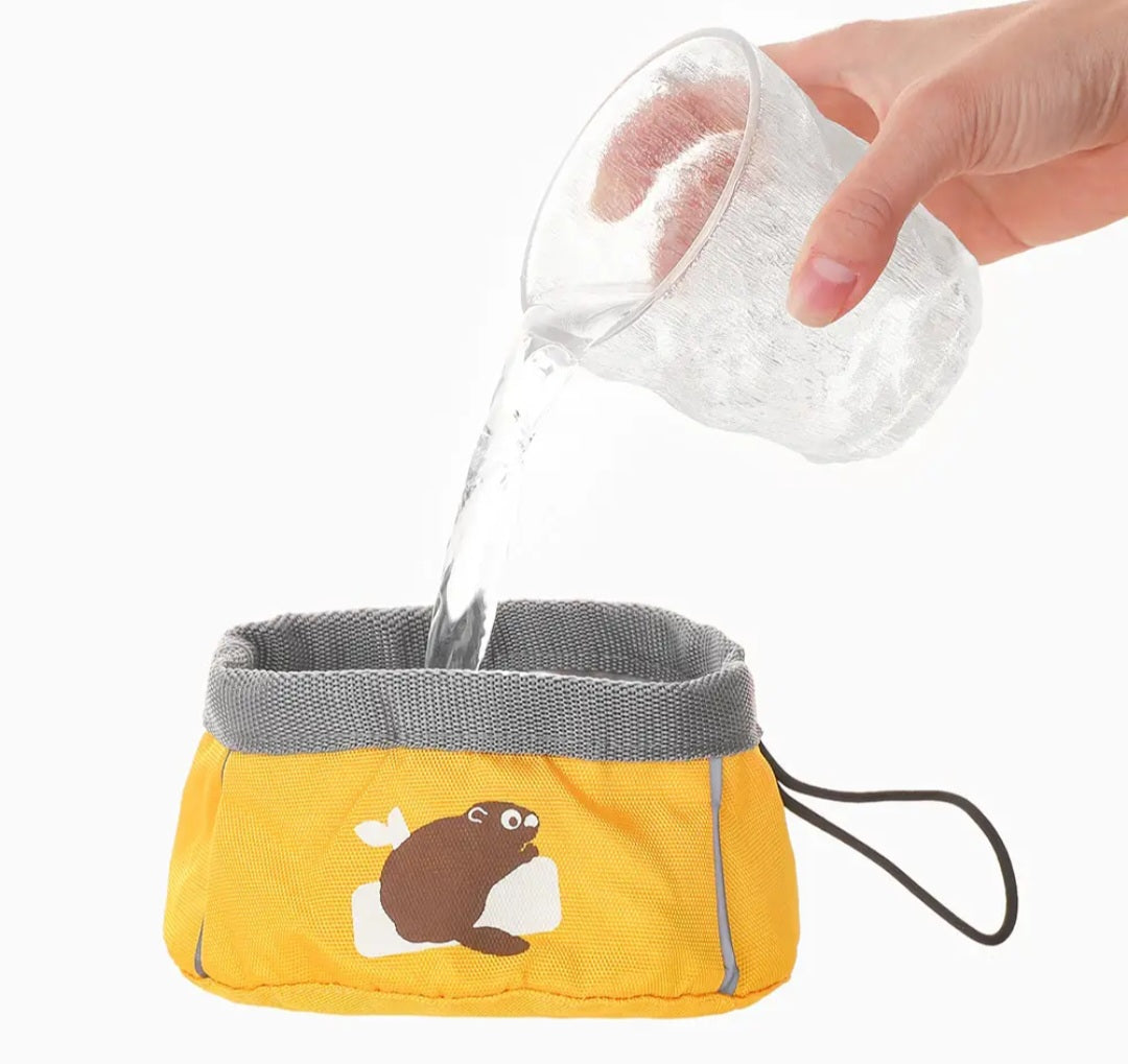 HugSmart Collapsible Go Bowl For Dogs- Beaver 2 Sizes
